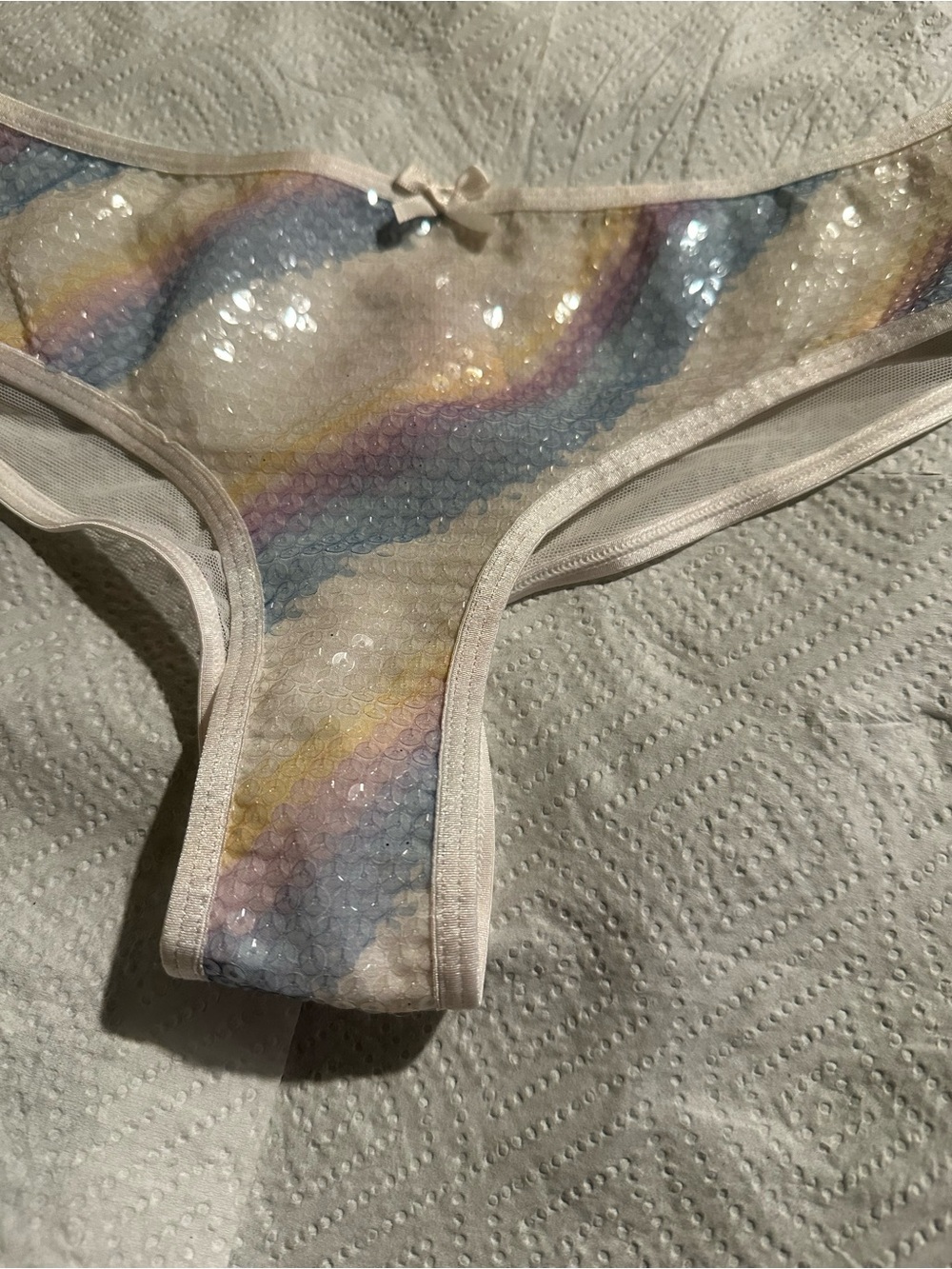 Sequin Rainbow Wave Panty - Pastel Multicolor